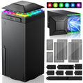 RGB Cooling Fan for Xbox Series X with Dust Filter & 7 RGB LED Light Modes,Auto Fan Speed Adjustable by Temperature,Cooler & Light Independent Touch Switch, Cooling System Horizontal for Xbox Series X