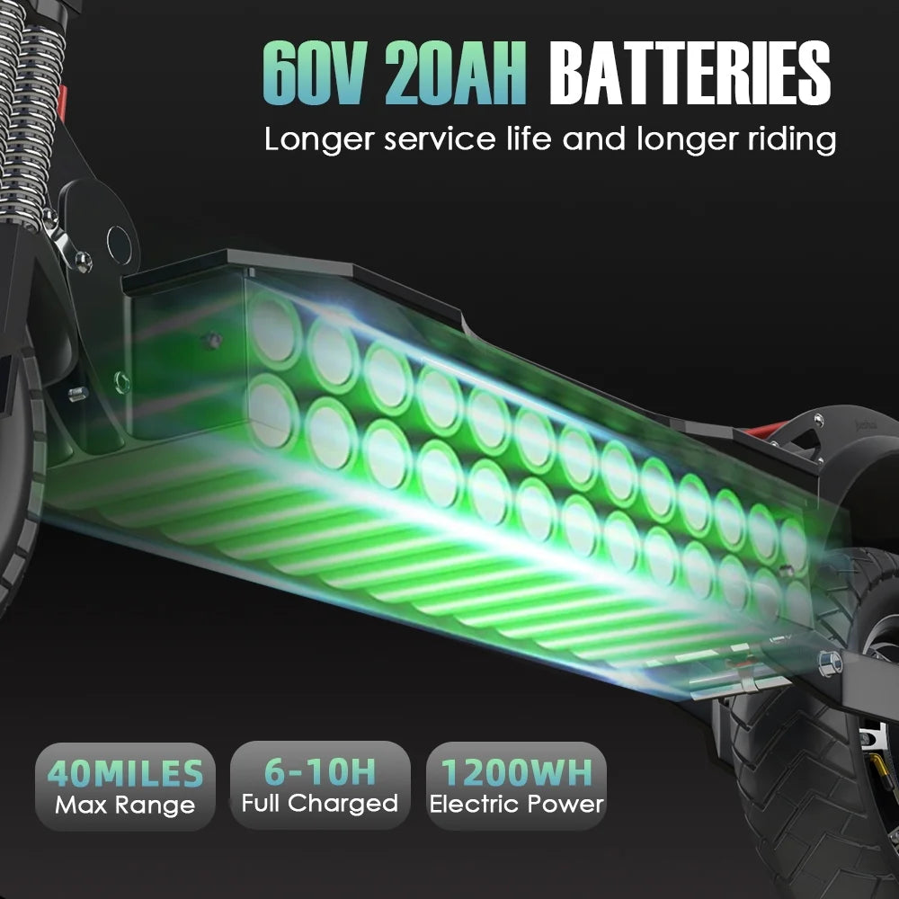 Electric Scooter, 60V 2600W Dual Motors, 45MPH, 40 Miles Range A33144