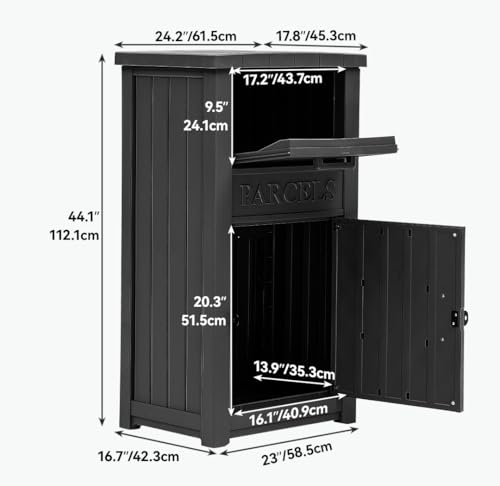 60 Gallon Outdoor Package Storage Box, Double-Wall Resin, Waterproof Deck Box for Porch O69284