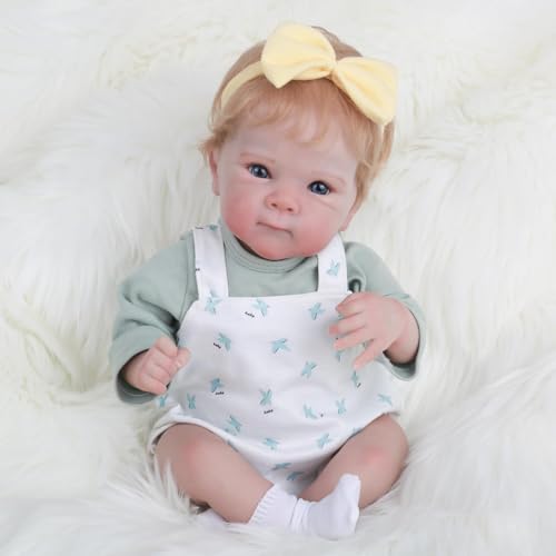 18-Inch Realistic Reborn Baby Doll with Blonde Hair and Weighted Cloth Body E16637