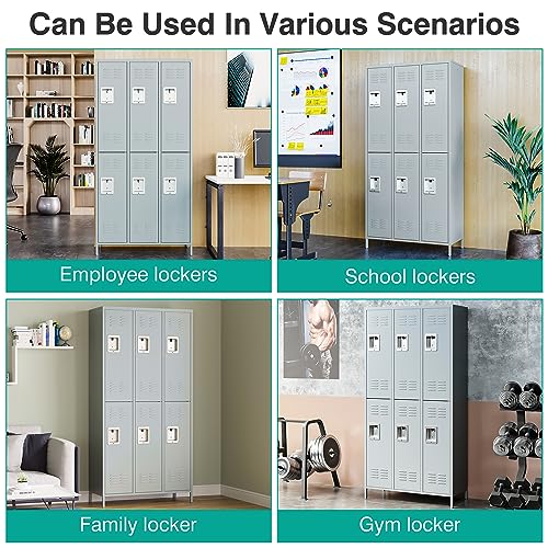 Vintage Metal Locker with Hooks, Lockable Single Door Storage M901