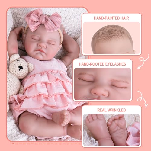 Reborn Baby Doll Girl 20" Realistic Sleeping Newborn with Feeding & Outfit Set F6590
