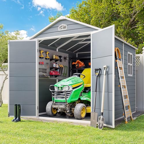 Outdoor Storage Shed with Floor, Lockable Doors, Window, Vents, Steel Frame U71245
