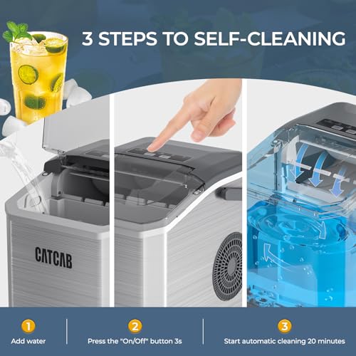 Countertop Ice Maker with Handle, Portable for Home Kitchen RV Camping S35586