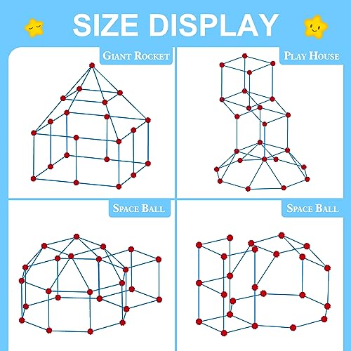 Fort Building Kit for Kids, STEM Construction Toys, 140 Pieces V503086