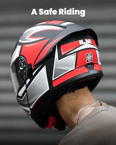 Adult Motorcycle Helmet Dual Visor Flip Up Modular Full Face W310064