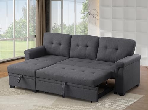 4-in-1 Convertible L Shaped Couch with Pull Out Bed and Storage Z983