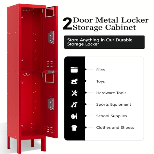 5-Door Steel Storage Locker with Hooks and Card Slots M92401