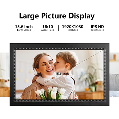 WiFi Digital Photo Frame 10.1 Inch IPS HD Touch Screen with 32GB Storage O9566