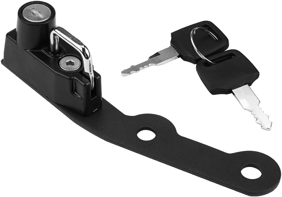Motorcycle Helmet Lock, Alloy Mount Hook Keys Locking Set Anti-Theft Security Lock F4285
