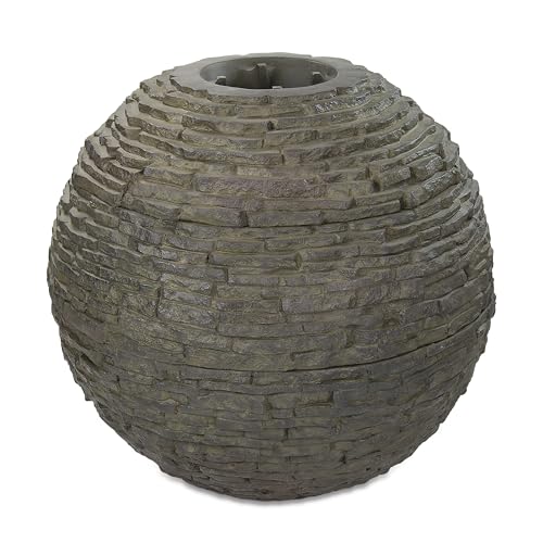 Stacked Slate Sphere Water Fountain for Garden E42324