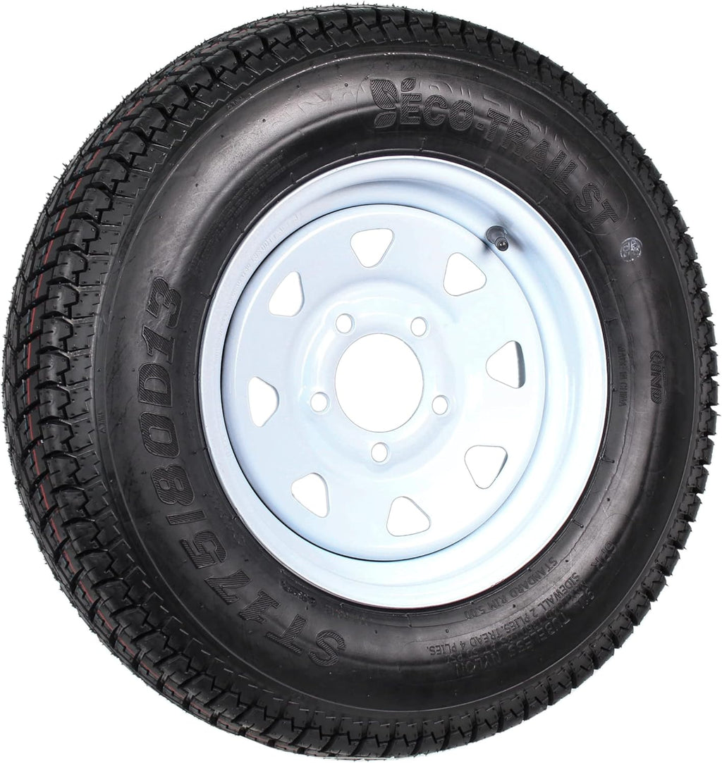 Trailer Tire on Rim ST175/80D13 5 Hole White Spoke Wheel S77679