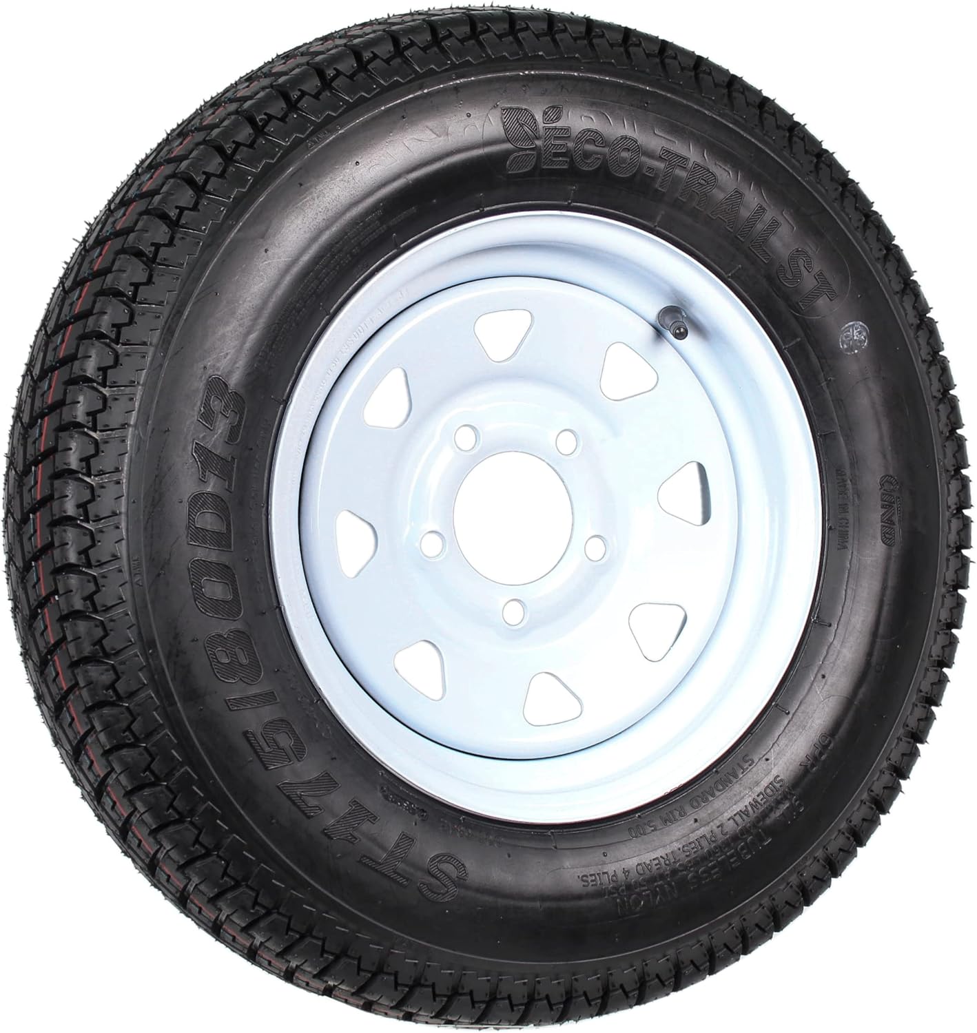 Trailer Tire on Rim ST175/80D13 5 Hole White Spoke Wheel S77679