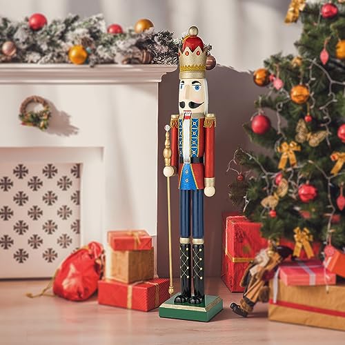 Wooden Nutcracker Decoration 42 Inch Christmas Indoor Outdoor C418758