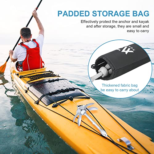 Kayak Anchor, 3.5 lbs Foldable Grapnel for Kayaks, SUPs, Small Boats C13034