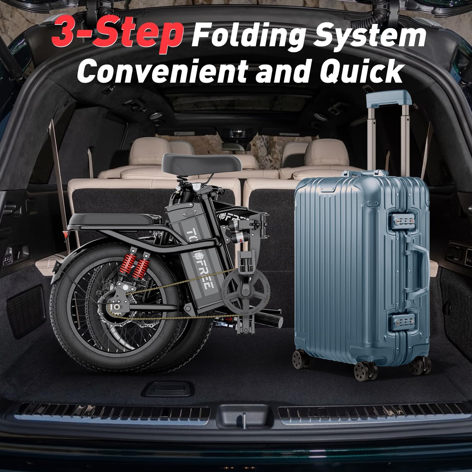 Folding Electric Bike for Adults, 48V 20AH Removable Battery, 40 Miles Range X214578