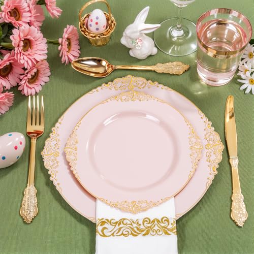 Gold Plastic Dinnerware Set for 50 Guests N48810