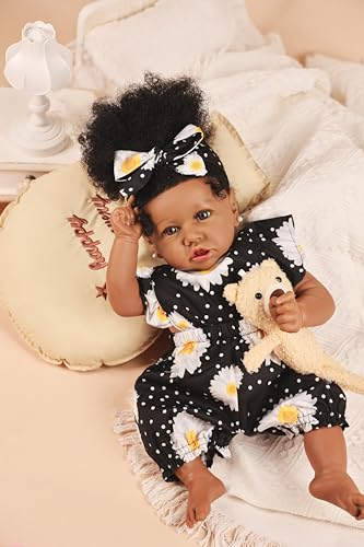 22.8 Inch Realistic African American Baby Doll with Soft Body K201