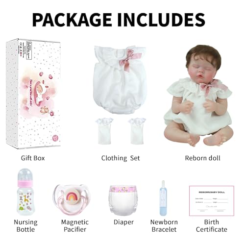 Lifelike Reborn Baby Doll 20 Inch Realistic Newborn Girl with Accessories D526