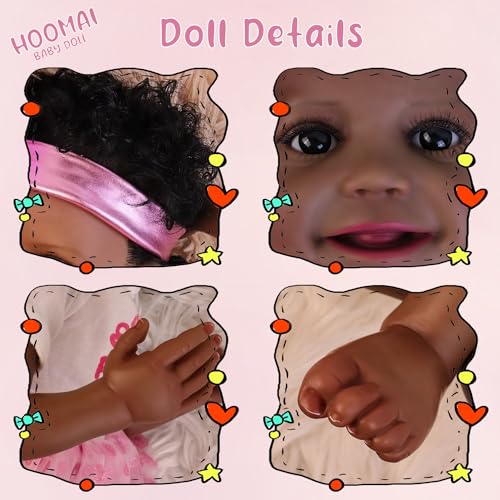 22.8 Inch Realistic African American Baby Doll with Soft Body K201