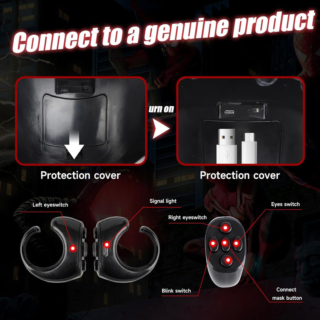 Spider Hero Mask Toy with Moving Eyes Remote Control I718488