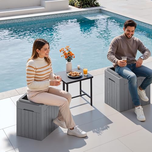30 Gallon Waterproof Resin Deck Box for Outdoor Patio and Garden Storage Q30388
