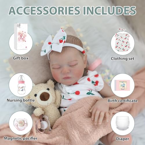 20 Inch Lifelike Newborn Baby Doll with Soft Cloth Body P122961