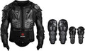 Gute Motorcycle Protective Jacket and Knee Pads Guard Gear, Sport Motocross Full Body Armor Protector for Men, Black Adjustable Long Leg Sleeve Gear Crashproof Nonslip Protective Shin Guards -1 Pair