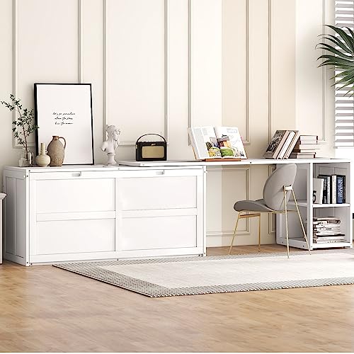 Wall Cabinet Bed with Storage and Bookcase Headboard F651615
