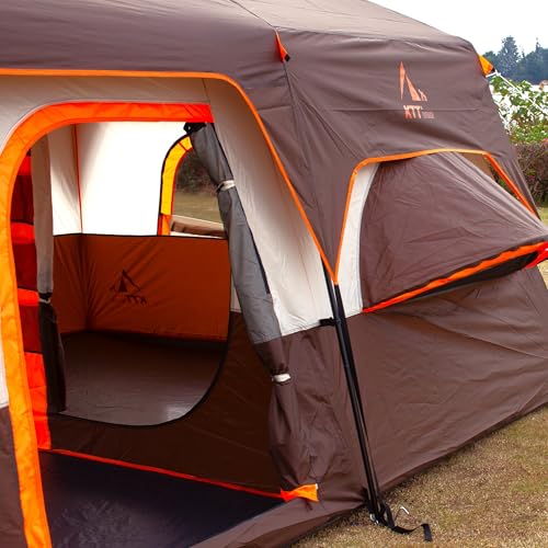 Extra Large Family Cabin Tent 2 Rooms 3 Doors 3 Windows Waterproof for Camping H460
