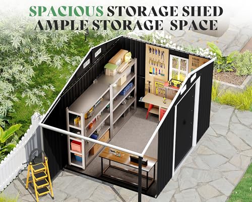 Outdoor Storage Shed with Sliding Doors and Windows O257