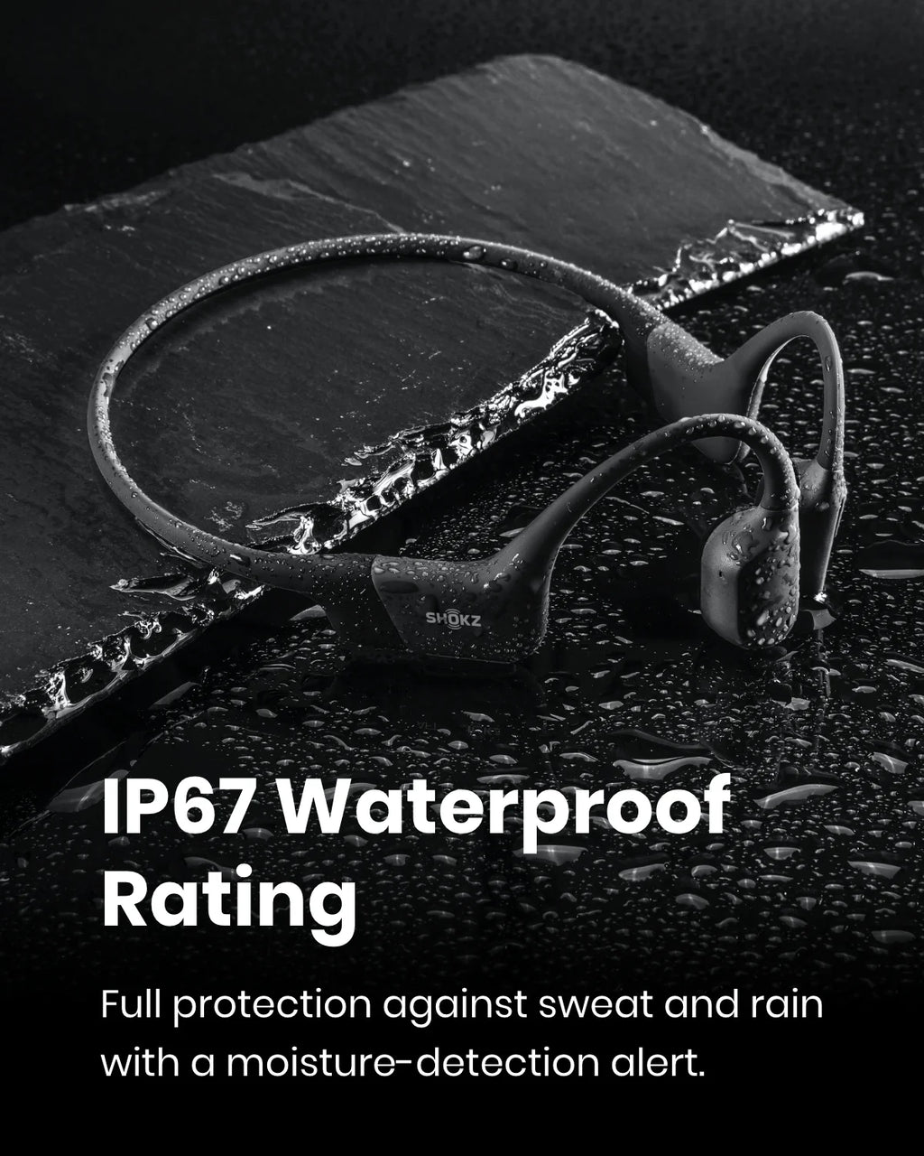 Bone Conduction Waterproof Bluetooth Headphones for Sports with Cooling Wristband, Black S58791