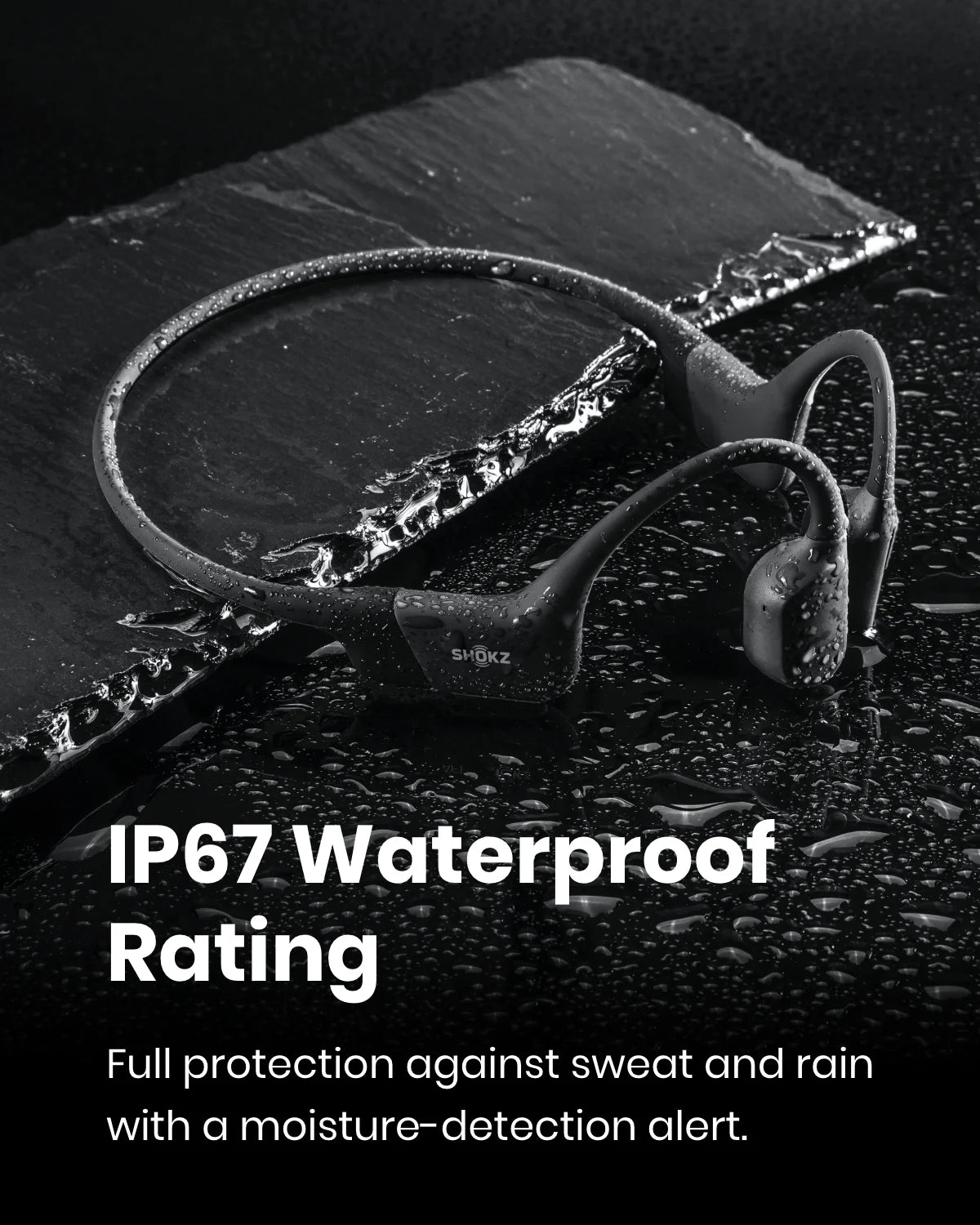Bone Conduction Waterproof Bluetooth Headphones for Sports with Cooling Wristband, Black S58791
