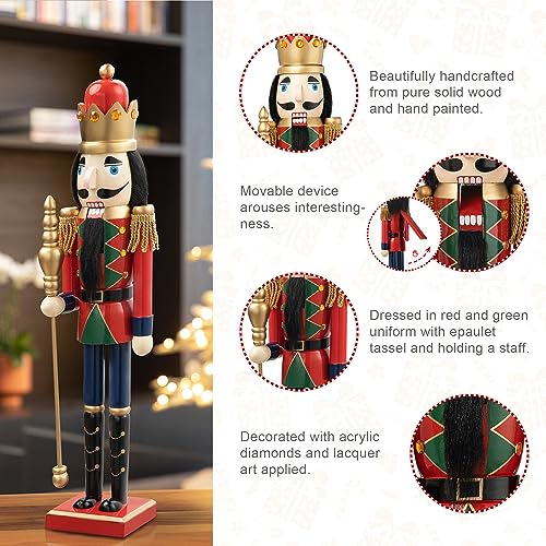 Wooden Nutcracker Decoration 42 Inch Christmas Indoor Outdoor C418758