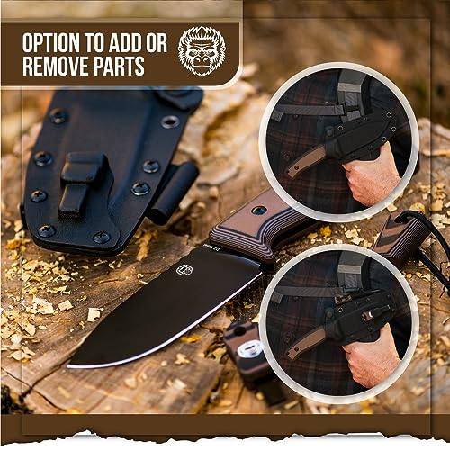 Survival Camping Knife with Fire Starter, Sheath, and Paracord K659552