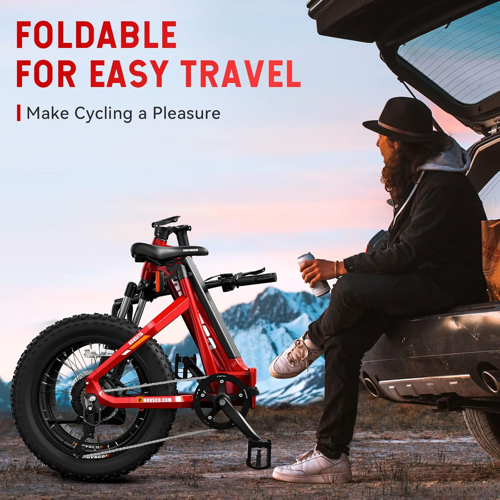 Foldable Electric Bike for Adults, 20'' Fat Tire, 750W Motor X70564