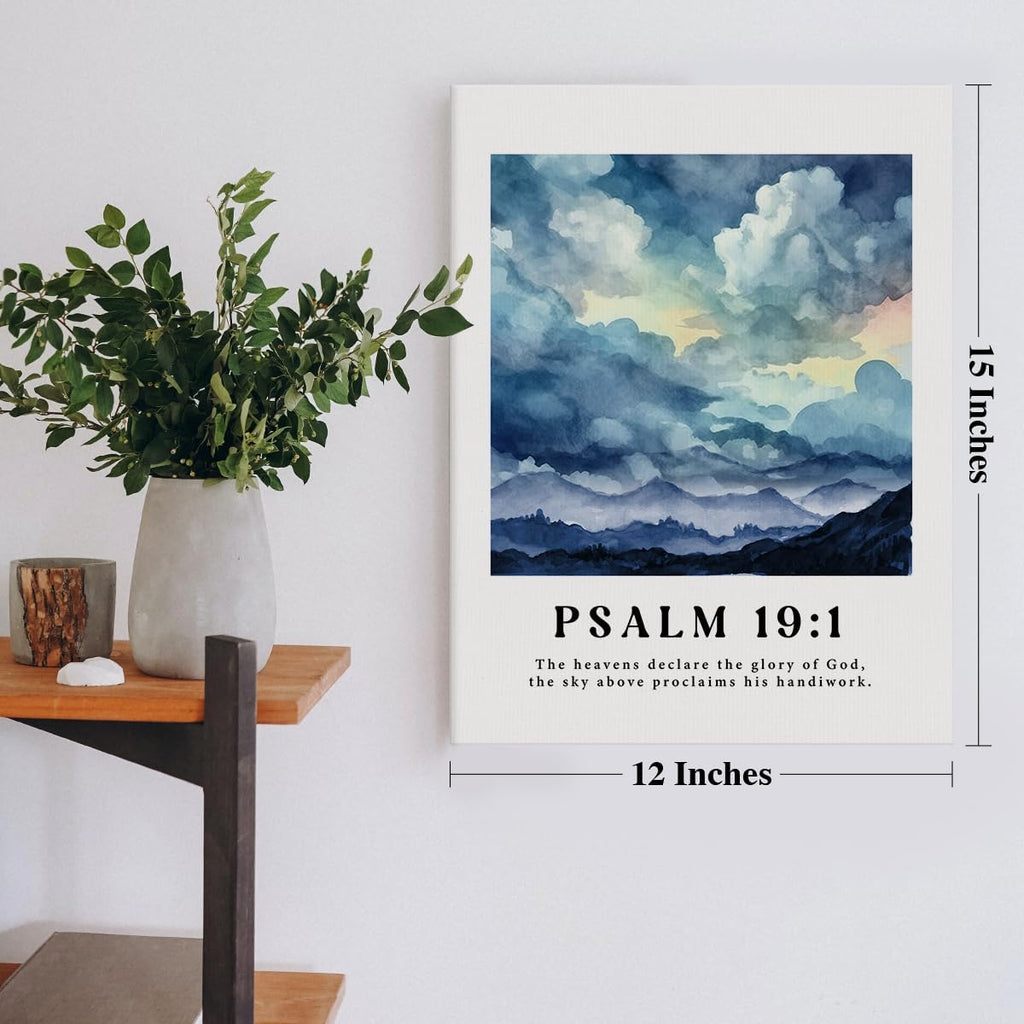 Bible Verse Wall Art Decor Framed Canvas Poster Print 12 x 15 Inch F1601