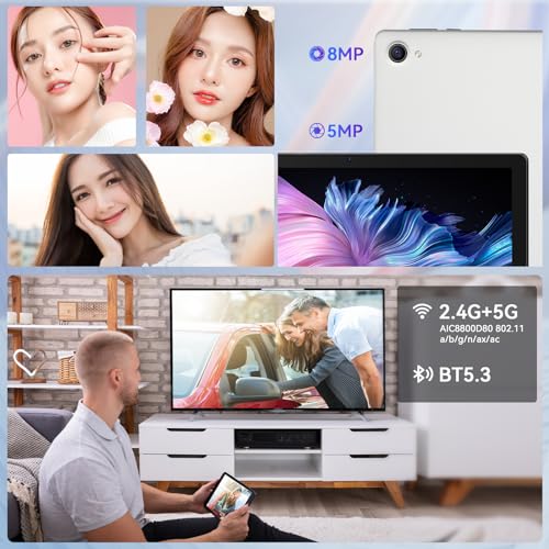 10.1 inch Android 14 Tablet with 64GB Storage, Octa-Core Processor H970