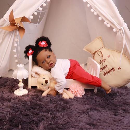 22.8 Inch Realistic African American Baby Doll with Soft Body K201