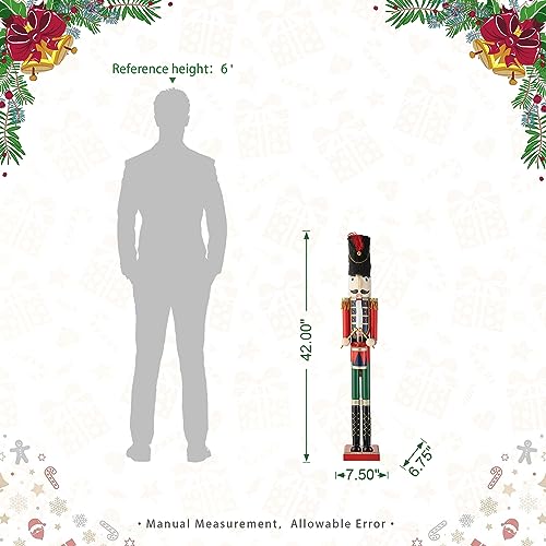 Wooden Nutcracker Decoration 42 Inch Christmas Indoor Outdoor C418758