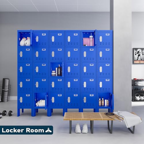 5-Door Steel Storage Locker with Hooks and Card Slots M92401