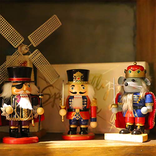 Christmas Nutcrackers Figures 7 Inch Wooden Mouse King Soldier Pirate Decorations O68716