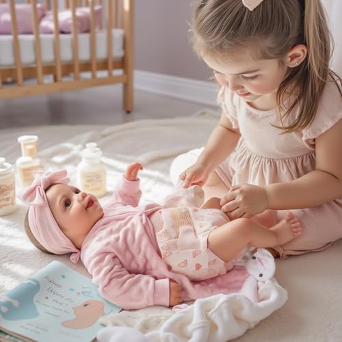 Reborn Baby Doll Sunny - 17 Inch Soft Vinyl Realistic Poseable Doll with Accessories L43468