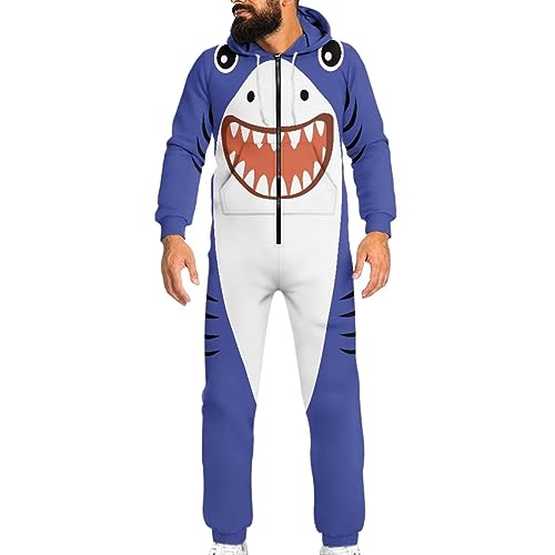 Adult Onesie Hooded One-Piece Pajama Zipper Jumpsuit for Men and Women I930