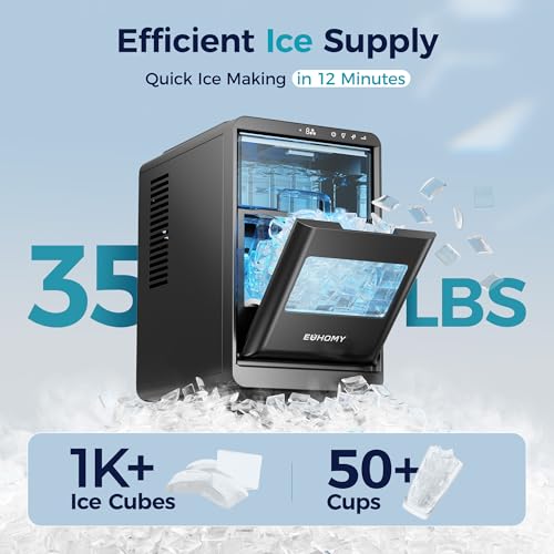 Crescent Ice Maker Countertop, 35Lbs/24H, Auto Deep Cleaning, Portable D224