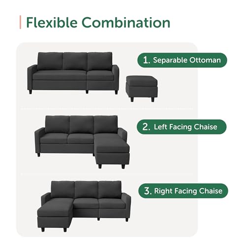 Convertible Sectional Sofa L Shaped Couch with Reversible Chaise U238492