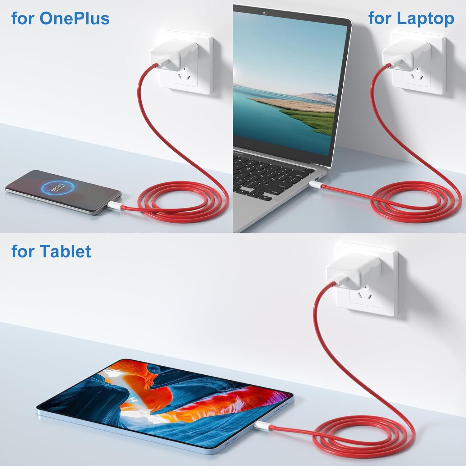 65W USB-A Wall Charger with SuperVOOC Fast Charging Cable H52917