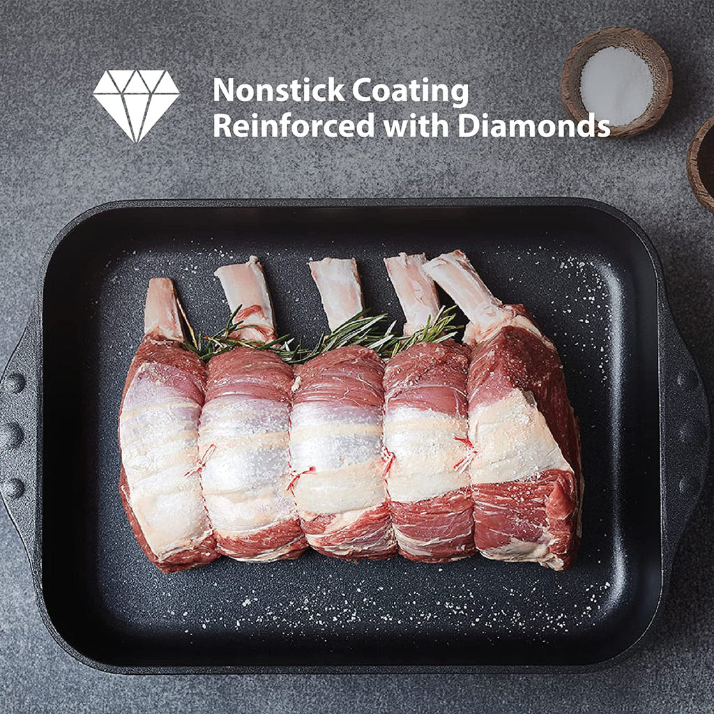 10 Piece Nonstick Diamond Coated Cookware Set with Lids, Oven Safe Z300539