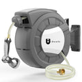 Ulnextic Retractable Garden Hose Reel,1/2 in x 110 ft Wall Mounted Hose Reel, Any Length Lock/Slow Return System/Wall Mounted/180°Swivel Bracket