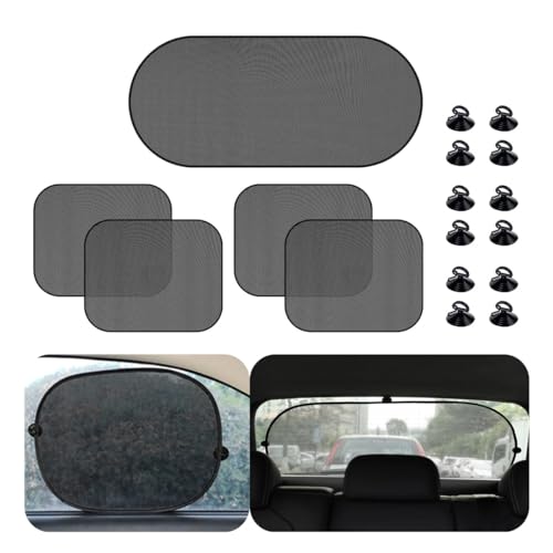 Augeny Car Window Shade, 20"×40" Auto Rear Window Shade Protector with Suction Cups, Shield Provide Sun Glare Protection for Your Child, Car Accessories Blocks Harmful UV Rays